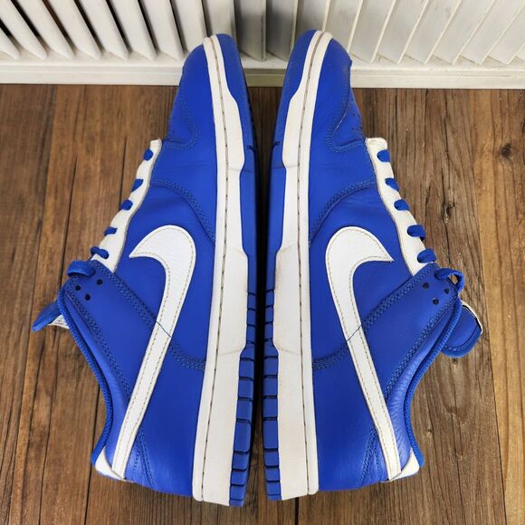 Nike Dunk Low Sneakers Mens Size 11.5 Royal Blue White Leather Shoes FJ2253-901 main image 7